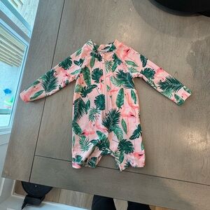 Old Navy Pink and Green Baby Romper